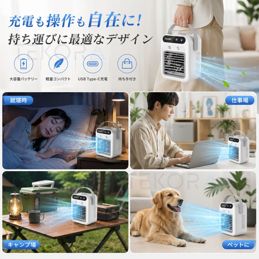 🥇❄️ FrostAir™ | 4in1 瞬間冷却ポータブル冷風機