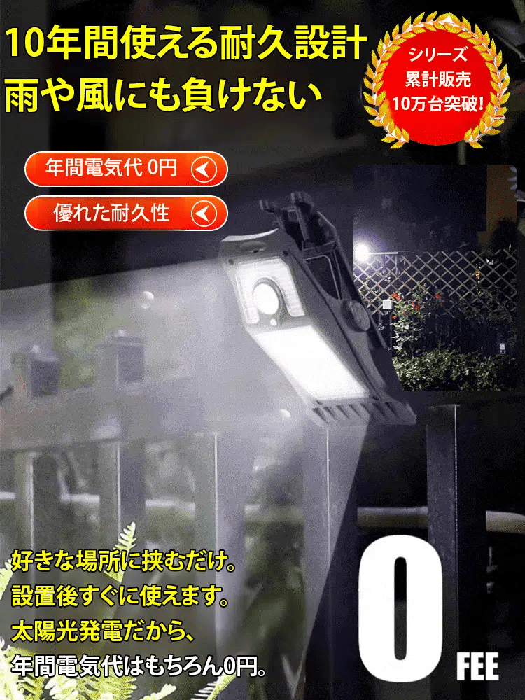 LumiSafe™｜ソーラー充電式 人感センサーライト